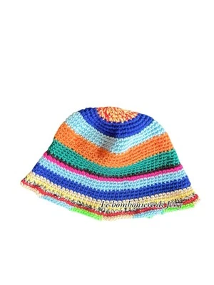 Cappello uncinetto LANA o COTONE crochet hat unisex fatto a mano - Immagine 1 di 3