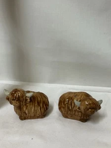 highland cow salt and pepper shakers T-80 - Picture 1 of 6