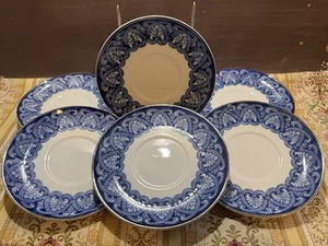 LOTE de 6 platillos con adornos de platillo azul cobalto blanco azul arabesco Bombay Company - Imagen 1 de 24
