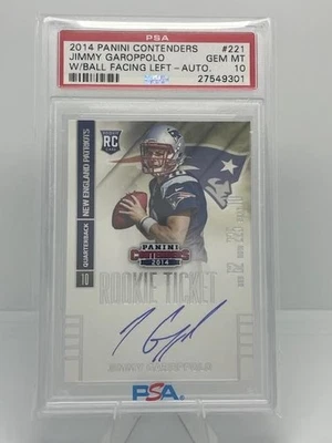 Panini Contenders Auto #221 2014 - Jimmy Garoppolo - RC - orientado a la izquierda - PSA 10 Foto 1 de 2