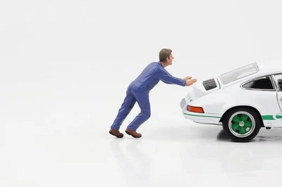 1:24 Figurina Meccanico Auto Darwin Spingendo American Diorama Figure - Immagine 1 di 3