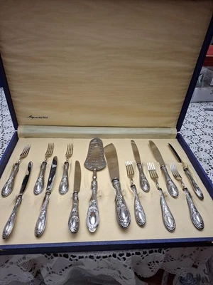 Set Posate ×Desert ×6 Placato Argento 800 Vintage - Immagine 1 di 4