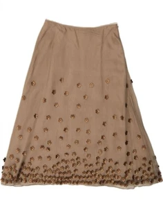 COAST Womens A-Line Skirt UK 8 Small W26 Beige Floral Silk CX02 - Picture 1 of 3