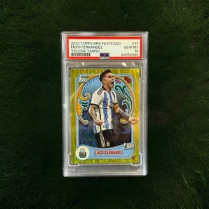 2023 Topps Fileteado Argentina Enzo Fernandez Debut Yellow Tango #150/150 PSA 10 - Picture 1 of 3