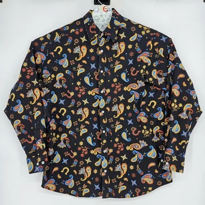 Camisa Daniel Cremieux Para Hombres XLT Premium Denim Paisley Western Multicolor  Foto 1 de 4