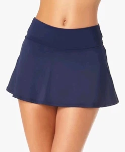 Neu mit Etikett Anne Cole Medium einfarbig marineblau Bikini Badehose mit Rock #41401 $ 60 - Bild 1 von 7