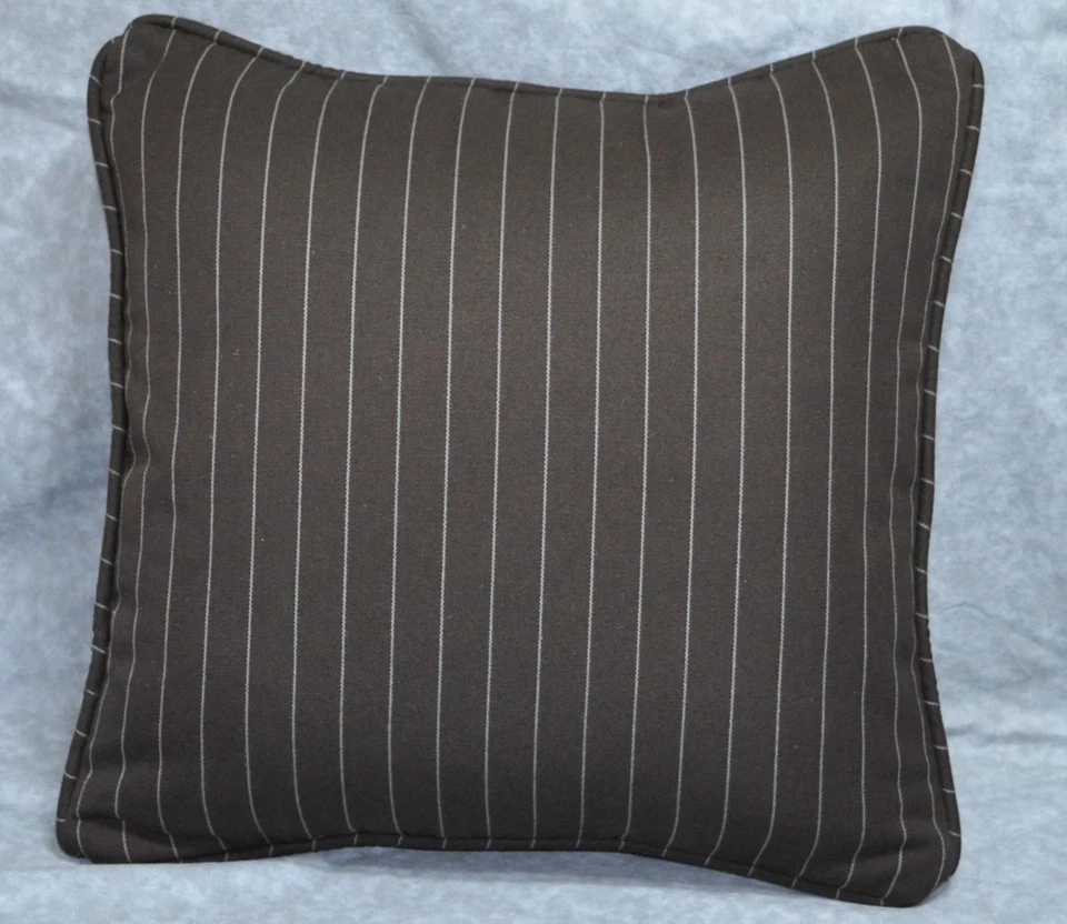 Almohada hecha con Ralph Lauren Metropolitan Place Marrón Algodón Pin Rayas 15" NUEVO Foto 1 de 1
