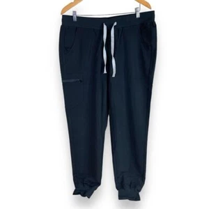 NEW Uniform World 518GTK Jogger Scrub Bottoms Pants Mens XL Black Stretch - Picture 1 of 5