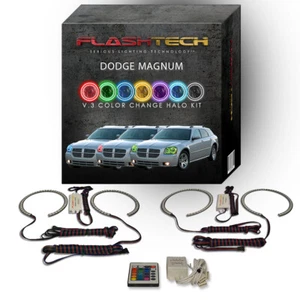 Kit Halo LED Ojo de Ángel RGB con Control Remoto IR para Faros Dodge Magnum 2005-2007 - Imagen 1 de 11