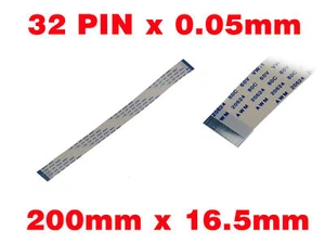 Nappe Fil Ruban ZIF LIF FPC 32 PINS Pas 0.5MM Longueur 200 mm Largeur 16.5 mm - Imagen 1 de 2