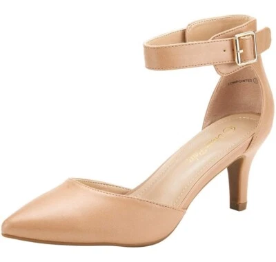 Dream Pairs Women Kitten Low Heel Pointed Toe Dress Shoes Taupe Size 7.5 - Image 1 of 4