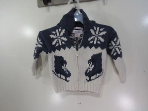 Childs Lydia Jane Sweater Size S 4 Blue White Open Front Zipper Ice Skates - Picture 1 of 3