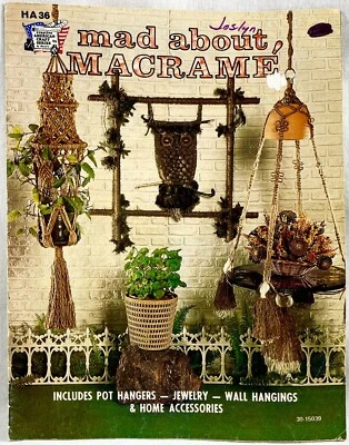 1975 Hazel Pearson Artigianato Mad About Macramè HA36 libro modello vintage 16464 - Immagine 1 di 3
