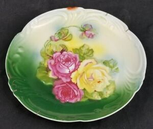 Vintage PM Bavaria HP Roses Decorative Charger Plate