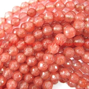 Wholesale Faceted Red Watermelon Tourmaline Natural Gems Round Loose Beads 15'' - Picture 1 of 6