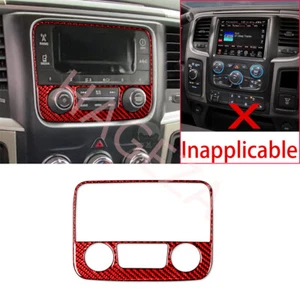 Red Carbon Fiber Radio Switch Panel Cover For Dodge Ram 1500 2013-17 Accessories - Picture 1 of 17