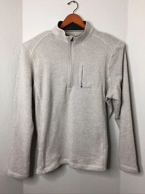 Woolrich 1/4 Zip Beige Fleece Men's XXL Pullover Knit Sweater w/ Pocket - Image 1 of 4