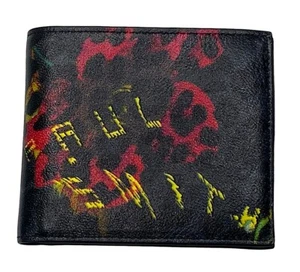 Paul Smith Wallet Leather Bifold Punk Leopard Jungle Print Italy New Box - Picture 1 of 8