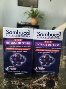 Lot Of 2 Sambucol 5-In-1 Intense Defense + Echinacea, Zinc, Vitamin C EXP 7/2026 - Picture 1 of 5