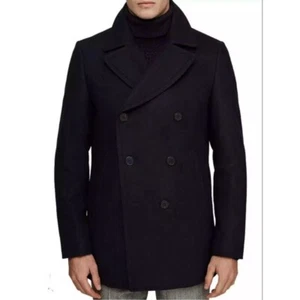 Lauren Ralph Lauren Voyager Peacoat L Coat Oversized Double Breasted Wool Blend - Picture 1 of 8