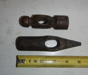 2 Vintage Hammer Heads Blacksmith's Tool octagon w/ Chisel End / Ball Peen - Picture 1 of 4