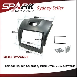 C FACIA KIT Fascia Panel Plate Surround Trim 2DIN For Holden Colorado 2012+ Grey - Picture 1 of 3