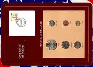 Coin Sets of All Nations Singapore 1982-1991 UNC $1 1984 50 cent 1990 Scarce - Picture 1 of 3