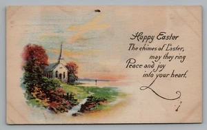 Postal Poema de Pascua Iglesia Escena Darby Pennsylvania Cancelar 1917 Harold Orr - Imagen 1 de 2