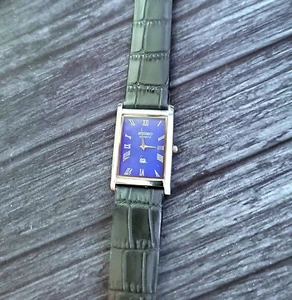 Nuevo de Lote Antiguo Reloj de Vestir Para Hombre Tanque Esfera Azul Nuevo Mvt & Batt**** - Imagen 1 de 5