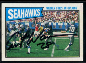 CURT WARNER 1987 Topps Football AUTOGRAPH Signed SEAHAWKS TEAM LEADERS #172