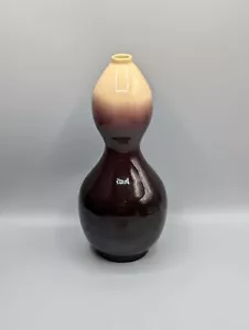 Japanese Awaji Double Gourd Vase, Aubergine, Flambe, Meiji Period, Rare - Picture 1 of 18