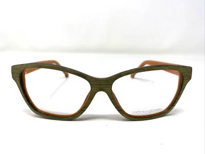 Monkey Glasses Helen 23 54-14 Madera Oliva/Naranja Borde Completo Anteojos Marco L834 Foto 1 de 4