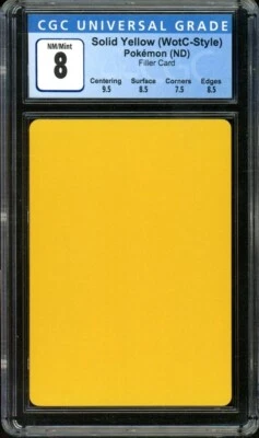 Solid Yellow Misprint Test Print Filler Card Pokemon English CGC 8 - Image 1 of 2