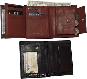 Lote de 2 Cartera de Cuero para Damas 2 Piezas Laterales Abatibles 8 Ranuras para Tarjetas 3ID Cremallera Estuche para Monedas - Imagen 1 de 12