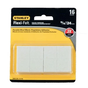 Stanley 15/16 Inch Square Flexi-Felt Wool Blend S849-226 V1742 16pc - Picture 1 of 1