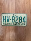 1971 North Carolina License Plate HW-8284