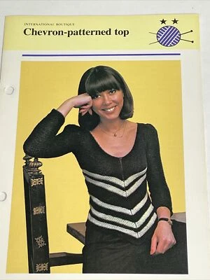Chevron Patterned Top Women's Knitting Pattern - Image 1 of 4