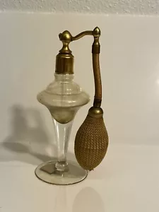Lorna- Vintage Art Deco Atomizer Perfume Gold Glass w/Brass Top - 1920s!… - Picture 1 of 16