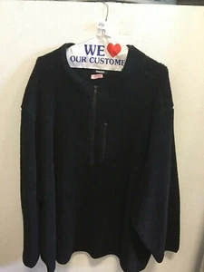 MAGLIONE UOMO KING SIZE 6XL PILE NERO / MEZZA ZIP - Foto 1 di 1