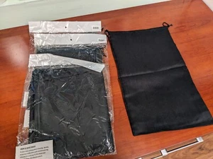 Set aus 12 schwarzen Schuhbeuteln aus Wildlederimitat mit Kordelzügen 17" x 10" Markenlos  - Bild 1 von 5