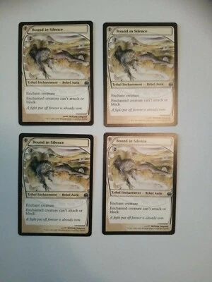 MTG Card. Bound in Silence Playset. Tribal Enchantment-Rebel Aura. Future Sight - Image 1 of 2