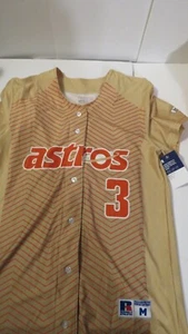 Russel Houston Astros Salesman Sample maglia donna a righe arancioni ASHLEY taglia M - Foto 1 di 6