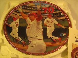 Collector Plate 8" MARK McGWIRE Record 70 Home Runs 9-27-98 BRADFORD [c4] - Picture 1 of 4