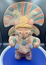 Mayan Mexico Figurine Effigy Clay Figure Inca Aztec Mexican Statue 12” Tall