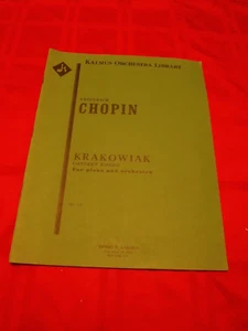 Concierto Rondo Op de Chopin Cracoviak. 14 partituras para orquesta de piano Kalmus 37 páginas - Imagen 1 de 7