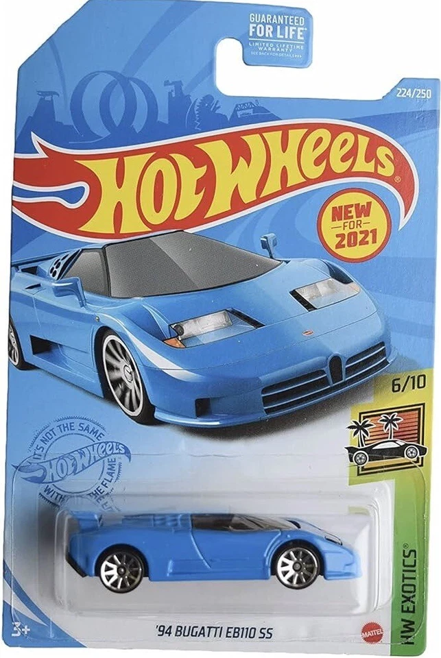 Hot Wheels 1994 Bugatti EB110 SS Diecast Sports Car Exotics Collectible Blue - Image 1 of 1