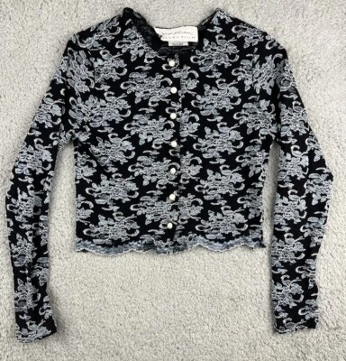 Vintage Giorgio Fiorlini Womens XS Crop Jacket Lace Sheer Stretch USA Y2K 90s - Image 1 of 4