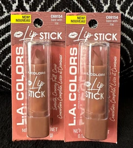 2pk LA COLORS BARE WITH ME NUDE BROWN C69154 RICH CREAMY FULL COVERAGE LIPSTICK - Picture 1 of 5