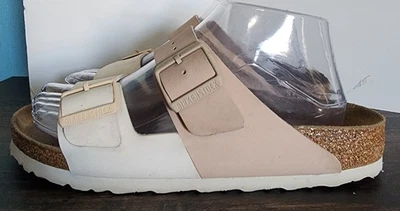 Birkenstock Arizona Sandal Pink & White Split Colorblock 39 US Womens 8 Mens 6  - Image 1 of 4