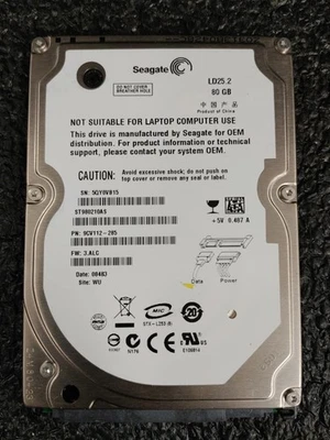 Seagate 9CV112-285 ST980210AS 80GB 5.4K RPM 2MB Cache 1.5 Gb/s LD25.2 SATA 2.5" - Image 1 of 4
